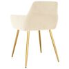 vidaXL Chaises &agrave; manger lot de 4 Cr&egrave;me Velours