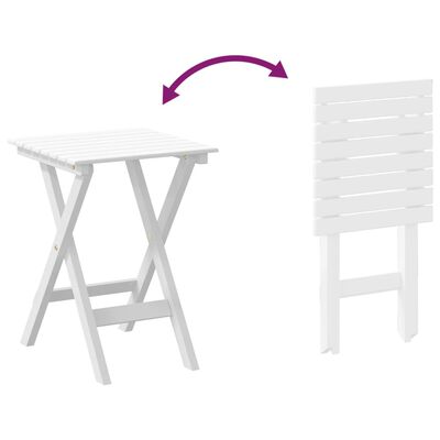 vidaXL Chaise à bascule avec table pliable blanc bois massif peuplier