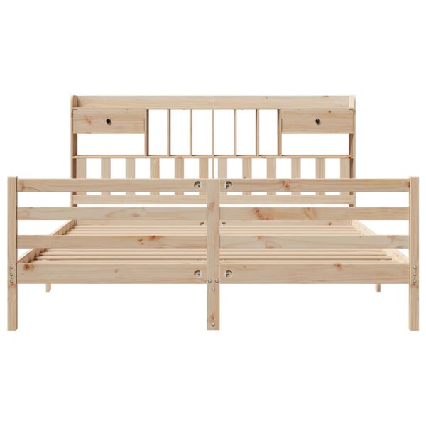 vidaXL Lit biblioth&egrave;que sans matelas 180x200 cm bois massif de pin