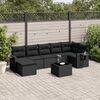 vidaXL Salon de jardin 8 pcs avec coussins noir r&eacute;sine tress&eacute;e
