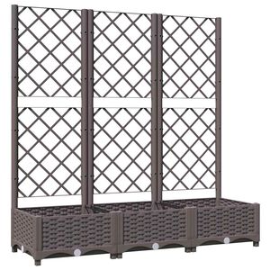 vidaXL Jardini&egrave;re avec treillis Marron 120 x 40 x 121,5 cm PP