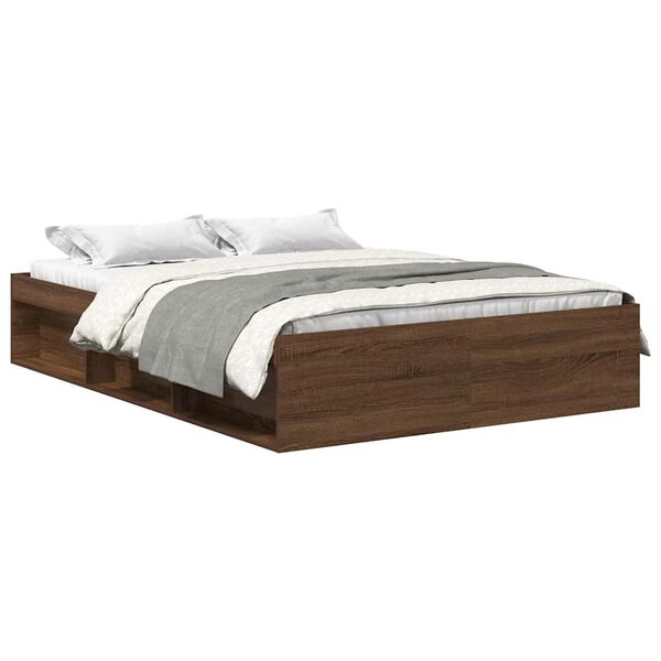 vidaXL Cadre de lit sans matelas ch&ecirc;ne marron 140x200 cm