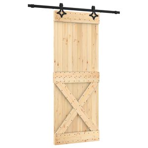 vidaXL Porte coulissante 80 x 210 cm Bois de pin massif (non trait&eacute;)