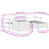 vidaXL Salon de jardin 5 pcs blanc bois massif de pin