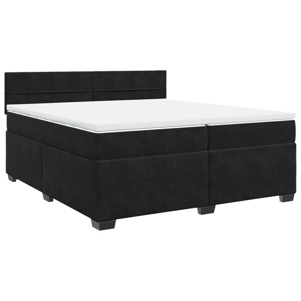 vidaXL Sommier &agrave; lattes de lit et matelas Noir 200x200 cm Velours