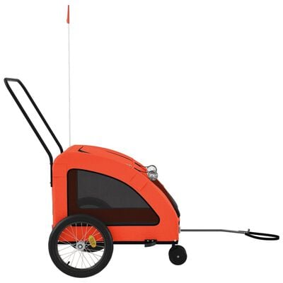 vidaXL Remorque de vélo pour animaux de compagnie orange et gris