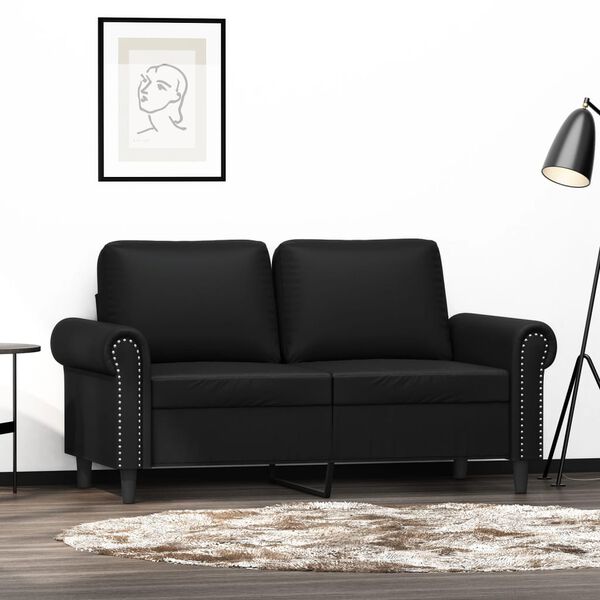 vidaXL Canap&eacute; &agrave; 2 places Noir 120 cm Similicuir