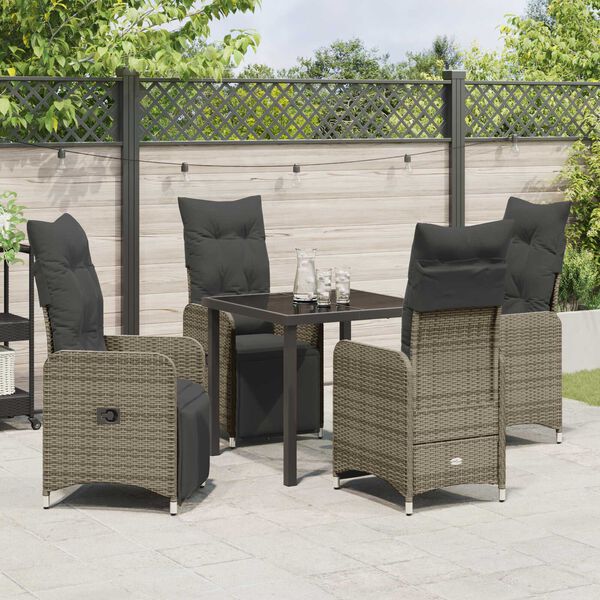 vidaXL Ensemble de salle &agrave; manger pour jardin 5 pcs Beige polyrotin
