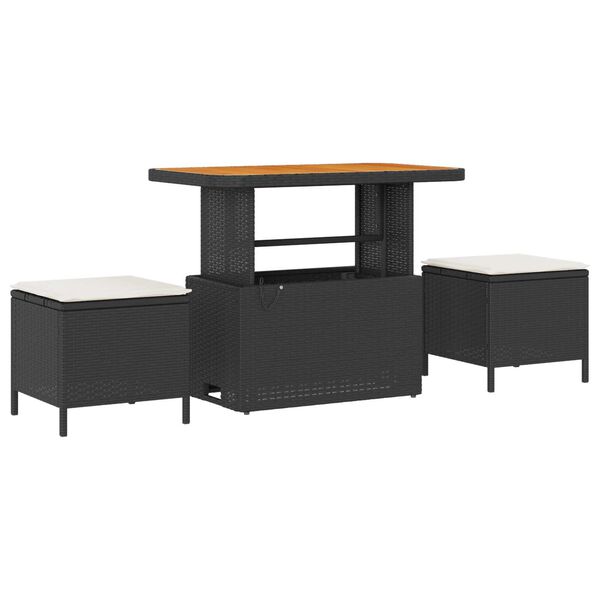 vidaXL Ensemble de canap&eacute; de jardin avec coussin 11 pcs Noir et cr&egrave;me