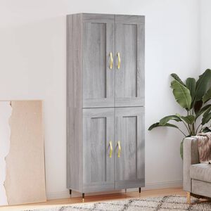 vidaXL Buffet haut Sonoma gris 69,5x34x180 cm Bois d'ing&eacute;nierie