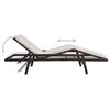 vidaXL Chaise longue avec coussin R&eacute;sine tress&eacute;e Marron