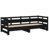 vidaXL Lit coulissant sans matelas noir 2x(90x190) cm