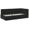 vidaXL Cadre de lit d'angle avec matelas 2 pcs Noir Velours
