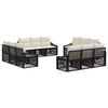 vidaXL Ensemble de canap&eacute; de jardin 12 pc Noir polyrotin