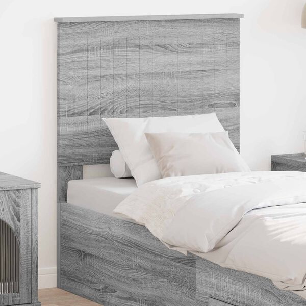 vidaXL T&ecirc;te de lit Gris Sonoma 75 cm Bois d'ing&eacute;nierie