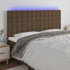 vidaXL T&ecirc;te de lit &agrave; LED Marron fonc&eacute; 180x5x118/128 cm Tissu