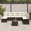 vidaXL Ensemble de canapé de jardin 9 pcs Marron Poly rotin