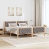 vidaXL Cadre de lit avec t&ecirc;te de lit Taupe 180 x 200 cm Pin massif