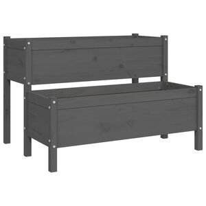 vidaXL Jardini&egrave;re Gris 110x84x75 cm Bois massif de pin