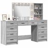 vidaXL Table de Toilette 3 pcs Gris Sonoma Bois d'ing&eacute;nierie
