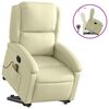 vidaXL Fauteuil inclinable cr&egrave;me cuir v&eacute;ritable