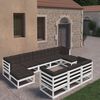 vidaXL Salon de jardin 10 pcs avec coussins Blanc Bois de pin massif