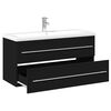 vidaXL Armoire lavabo de salle de bain avec bassin int&eacute;gr&eacute; noir