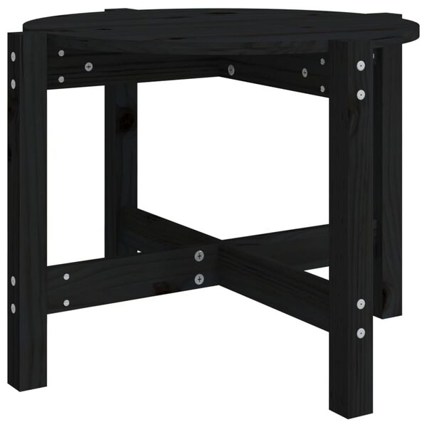 vidaXL Table basse Noir &Oslash; 62,5x45 cm Bois massif de pin