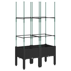 vidaXL Jardini&egrave;re avec treillis noir 80x40x142,5 cm PP