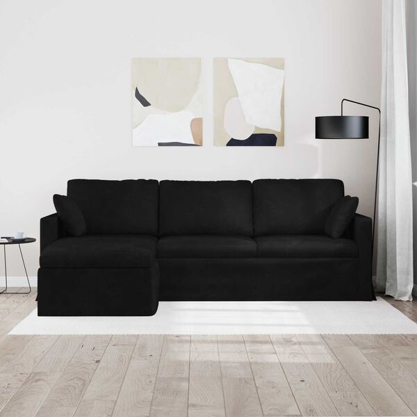 vidaXL Canap&eacute; Noir Dimensions globales: 228 x 134 x 80 cm (l x P x H)