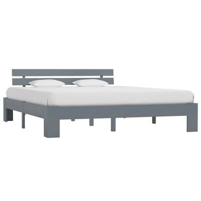 vidaXL Cadre de lit sans matelas gris 160x200 cm bois de pin massif