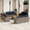 vidaXL Salon de jardin avec coussins 13 pcs gris r&eacute;sine tress&eacute;e
