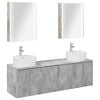 vidaXL Ensemble d'armoire de salle de bain 5 pcs Gris b&eacute;ton