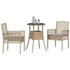 vidaXL Ensemble de salle &agrave; manger pour jardin 3 pcs Beige polyrotin