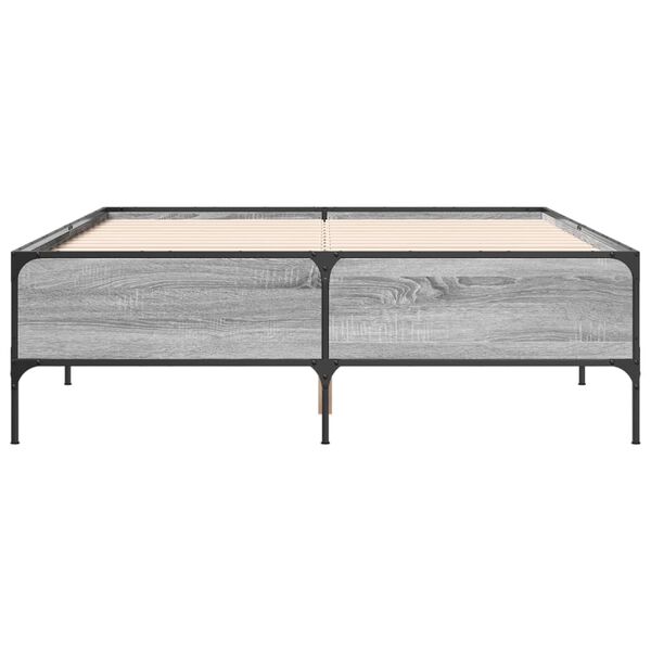 vidaXL Cadre de lit sans matelas sonoma gris 120x200 cm