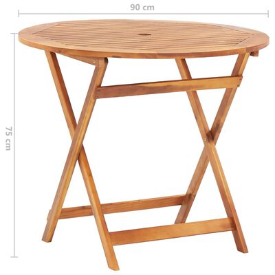 vidaXL Table pliable de jardin 90x75 cm Bois d'acacia massif