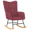 vidaXL Chaise à bascule avec tabouret Rouge bordeaux Tissu