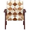 vidaXL Fauteuil blanc et marron cuir v&eacute;ritable de ch&egrave;vre