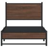 vidaXL Cadre de lit en m&eacute;tal sans matelas ch&ecirc;ne marron 75x190 cm