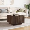 vidaXL Table basse avec LED ch&ecirc;ne marron 60x60x40 cm bois d'ing&eacute;nierie