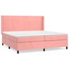 vidaXL Sommier à lattes de lit avec matelas Rose 200x200 cm Velours