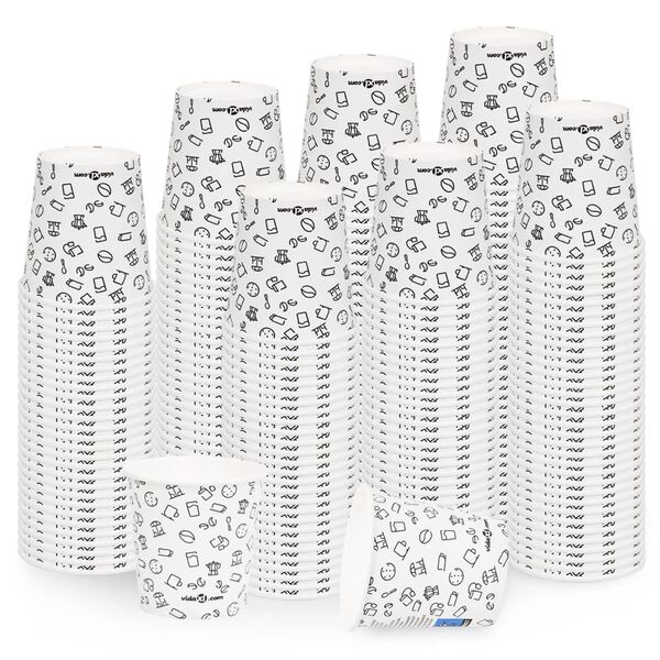 vidaXL Tasses &agrave; caf&eacute; en papier 120 ml 250 pcs Blanc et noir