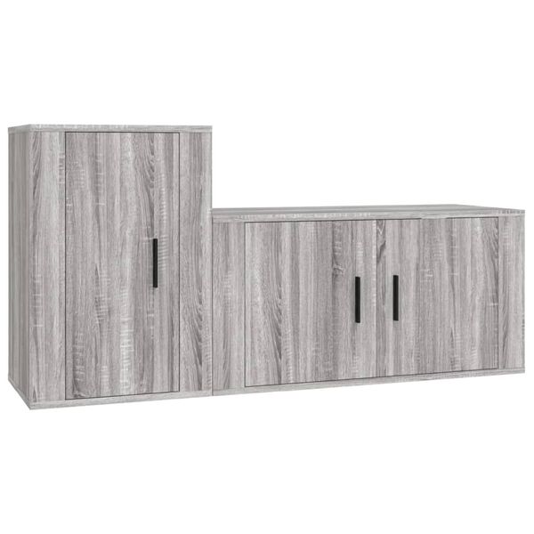 vidaXL Ensemble de meubles TV 2 pcs Sonoma gris Bois d'ingénierie