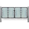 vidaXL Portail de cl&ocirc;ture noir &agrave; une porte 300x125 cm