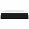 vidaXL Lit avec rangement et matelas avec matelas 2 pcs Noir Cuir