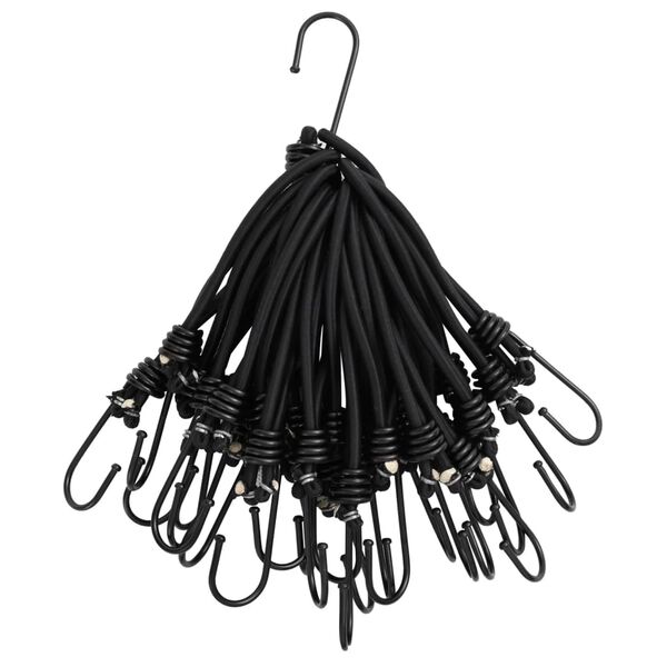 vidaXL Cordon &eacute;lastique avec crochets 50 pcs 17 cm