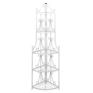 &Eacute;tag&egrave;re d&rsquo;angle pour plantes en blanc