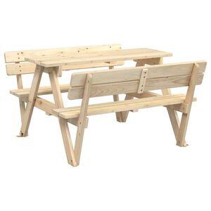 vidaXL Table de pique-nique pour 4 enfants avec trou de parasol sapin