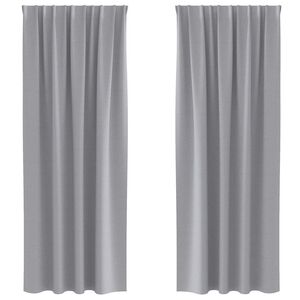 vidaXL Rideaux occultants avec anneaux 2 pc Gris clair 245 x 140 cm