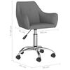 vidaXL Chaises pivotantes &agrave; manger lot de 6 Gris fonc&eacute; Tissu